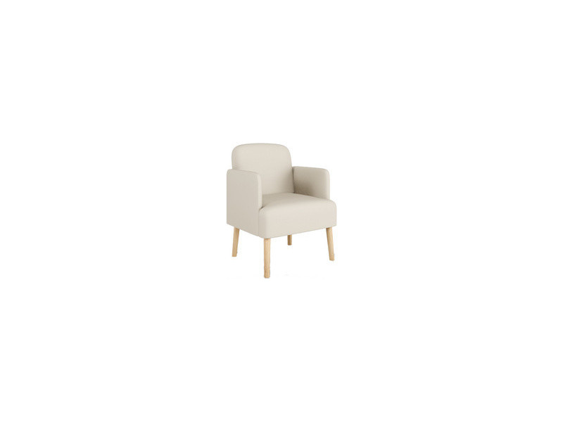 PAPERFLOW Fauteuil visiteur Brooks, simili cuir, ivoire