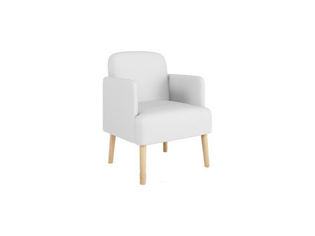 PAPERFLOW Fauteuil visiteur Brooks, simili cuir, blanc