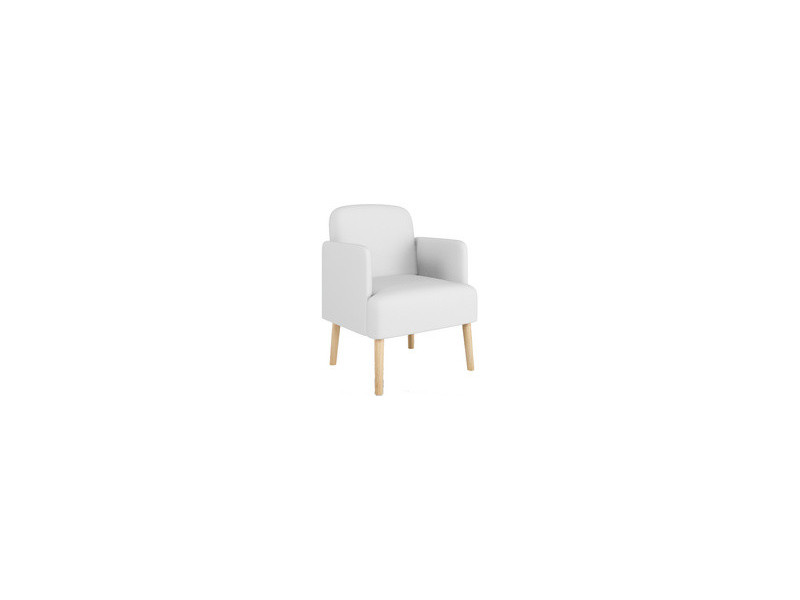 PAPERFLOW Fauteuil visiteur Brooks, simili cuir, blanc