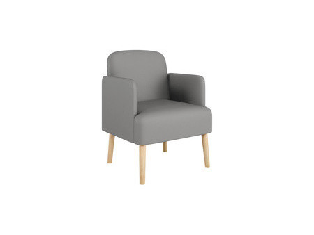 PAPERFLOW Fauteuil visiteur Brooks, simili cuir, gris