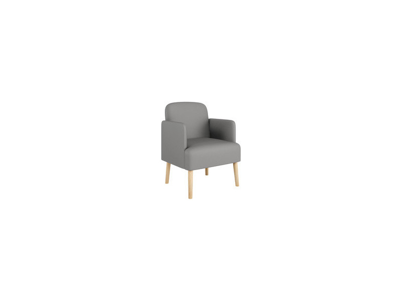 PAPERFLOW Fauteuil visiteur Brooks, simili cuir, gris