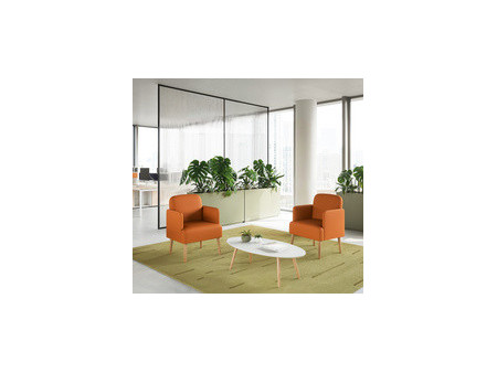 PAPERFLOW Fauteuil visiteur Brooks, simili cuir, rouge