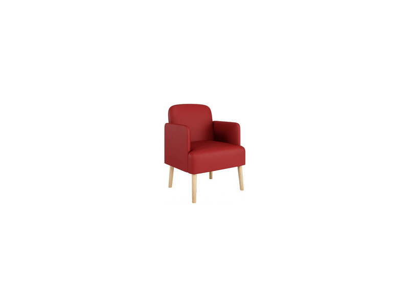 PAPERFLOW Fauteuil visiteur Brooks, simili cuir, rouge
