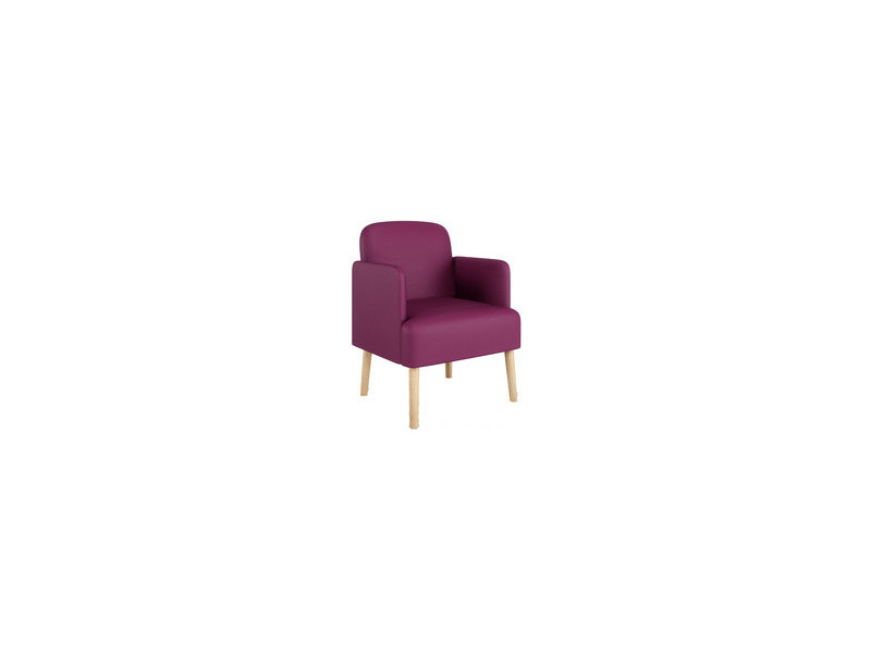 PAPERFLOW Fauteuil visiteur Brooks, simili cuir, lilas