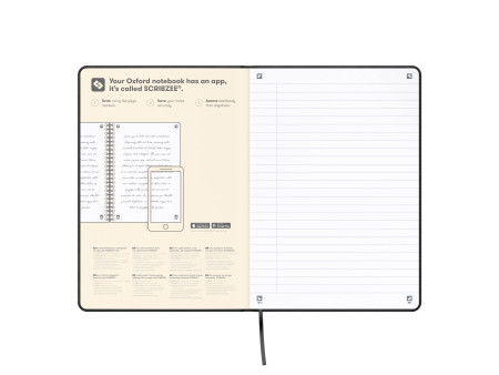 Oxford Carnet de notes Signature, A5, ligné, noir