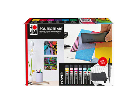 Marabu Kit acrylique Acryl Color Squeegee Art Power