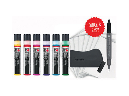 Marabu Kit acrylique Acryl Color Squeegee Art Pastel