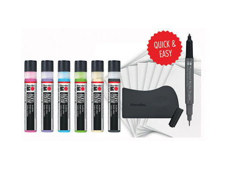 Marabu Kit acrylique Acryl Color Squeegee Art Pastel