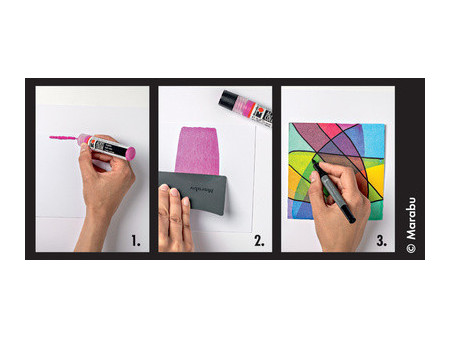 Marabu Kit acrylique Acryl Color Squeegee Art Pastel