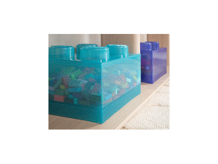 LEGO Brique STORAGE BRICK 4 GLITTER, violet clair
