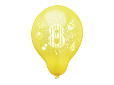 PAPSTAR Ballon de baudruche '8', rond, assorti
