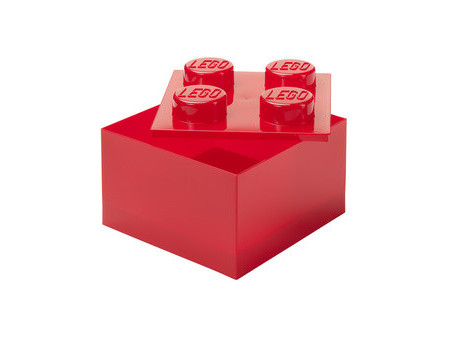 LEGO Brique de rangement STORAGE BRICK 4 TOP LID, rouge