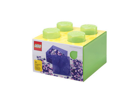 LEGO Brique de rangement STORAGE BRICK 4 TOP LID, vert clair