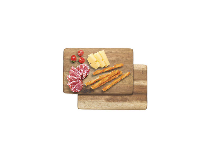 metaltex Planchette, bois d'acacia, rectangulaire, set de 2