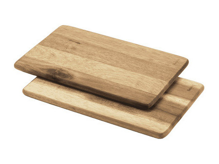 metaltex Planchette, bois d'acacia, rectangulaire, set de 2