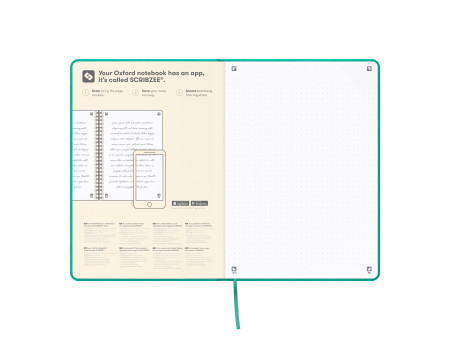 Oxford Carnet de notes Signature, A5, pointillé, turquoise