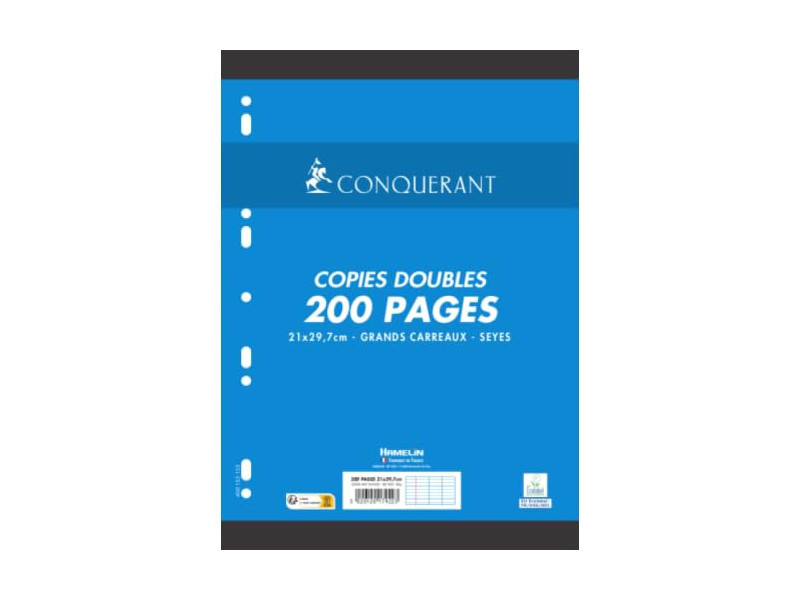 CONQUERANT SEPT Copies doubles, A4, Seyès, 200 pages