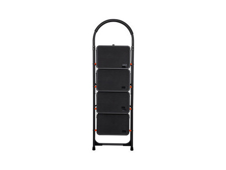Bradas Escabeau pliable en acier, 2 niveaux, noir