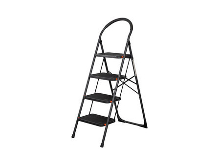 Bradas Escabeau pliable en acier, 2 niveaux, noir