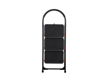 Bradas Escabeau pliable en acier, 2 niveaux, noir