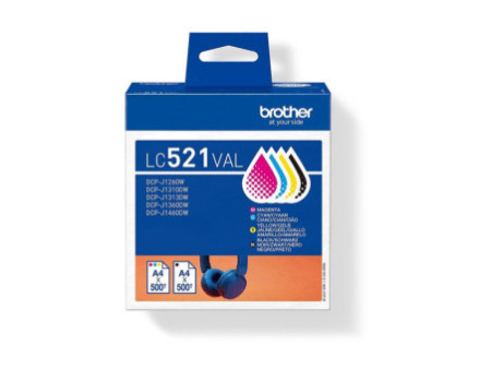 BROTHER Value pack CMYK up to 4x500pages LC521VAL