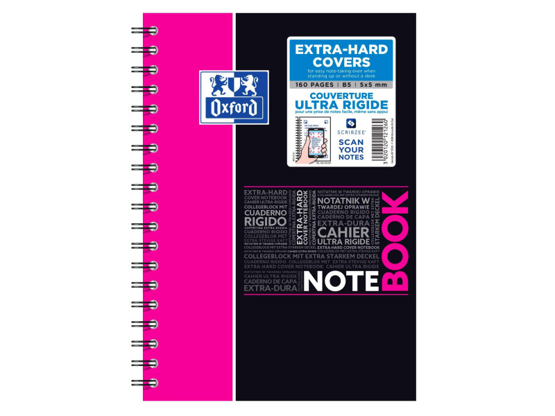 Oxford Etudiants Cahier à spirale 'NOTEBOOK', B5, quadrillé