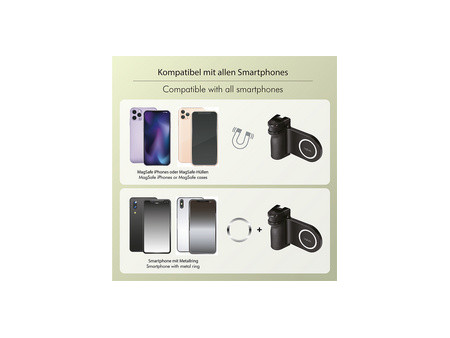 LogiLink Poignée magnétique pour smartphone avec lampe LED