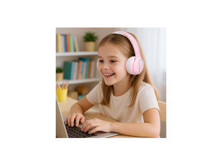 LogiLink Casque audio BT 5.4 MUSIC BUDDIES, rose