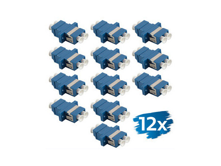 LogiLink Set de coupleurs fibre optique, 2x LC-Duplex, bleu