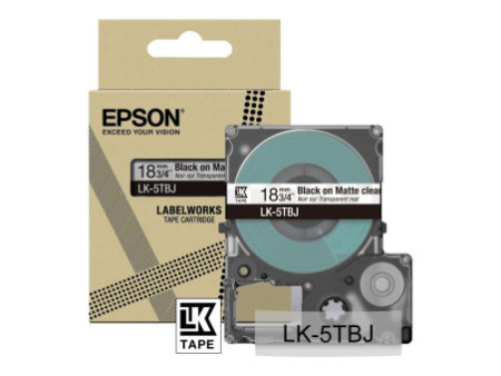 EPSON Matte Tape Clear/Black 18mm 8m C53S672066
