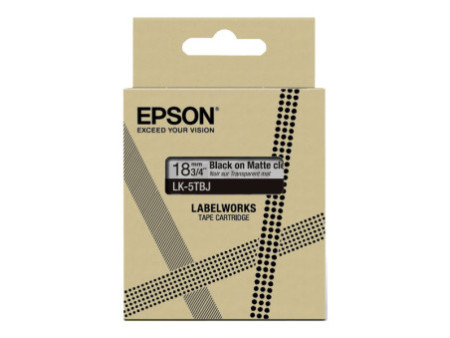 EPSON Matte Tape Clear/Black 18mm 8m C53S672066