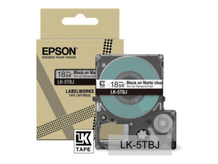 EPSON Matte Tape Clear/Black 18mm 8m C53S672066