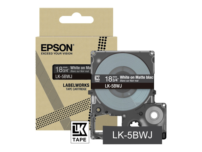 EPSON Matte Tape Black/White 18mm 8m C53S672083