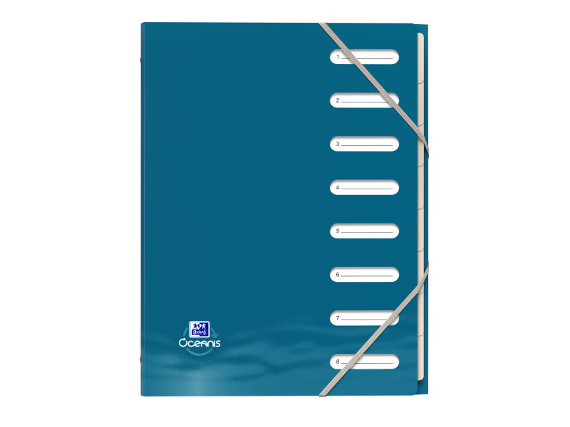 Oxford Trieur 'Oceanis', A4, 8 onglets, PP recyclé, assorti