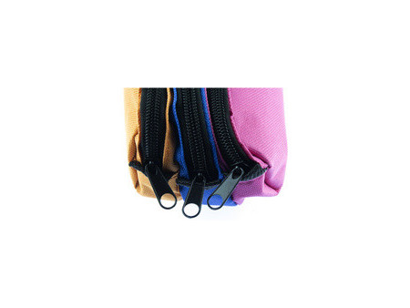 kangaro Trousse, 3 compartiments, orange/bleu/fuchsia