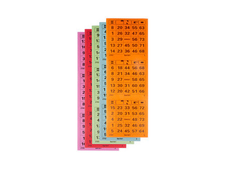 kangaro Jeu de grilles de bingo, 5x 100 cartes, assorti