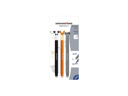 EBERHARD FABER Stylo encre gel Animal Erase it! blister de 3