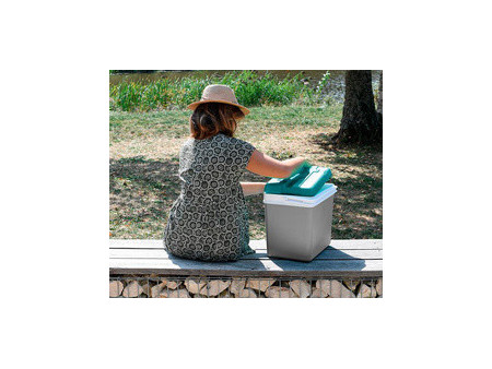 EDA Glacière, plastique, 15 litres, gris / bleu lagune
