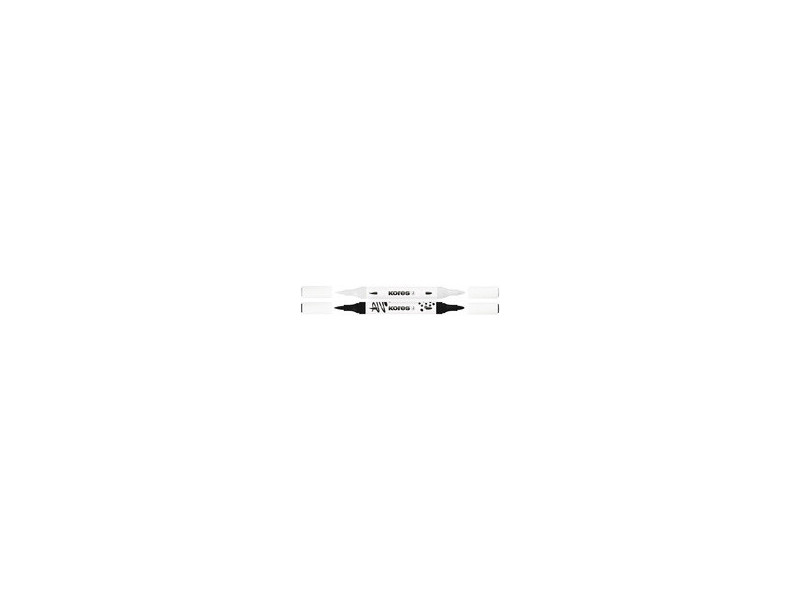 Kores Marqueur acrylique Duo, 2 pointes, noir/blanc