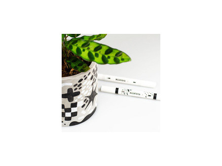 Kores Marqueur acrylique Duo, 2 pointes, noir/blanc
