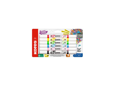 Kores Marqueur acrylique Duo, 2 pointes, noir/blanc