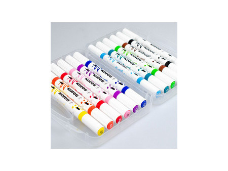 Kores Marqueur acrylique Duo, 2 pointes, étui de 12, assorti