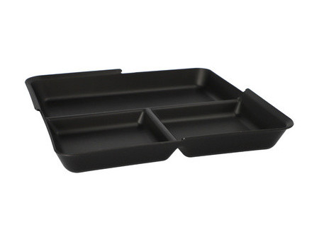 PAPSTAR Barquette Circulware, carré, 1 compartiment, noir