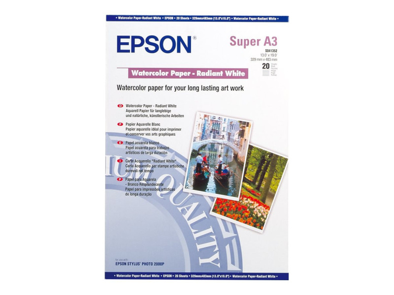 EPSON PAPIER AQUARELLE BLANC A3 C13S041352