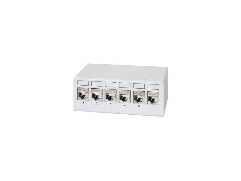 LogiLink Panneau de brassage cat.6A, 4 ports, gris clair
