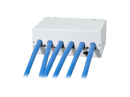 LogiLink Panneau de brassage cat.6A, 4 ports, gris clair