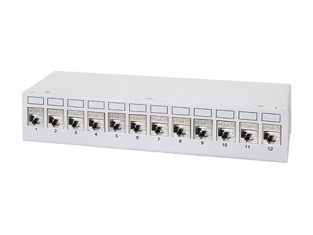 LogiLink Panneau de brassage cat.6A, 4 ports, gris clair