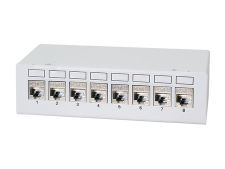 LogiLink Panneau de brassage cat.6A, 4 ports, gris clair