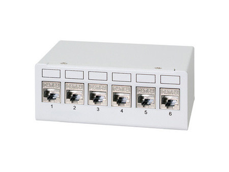 LogiLink Panneau de brassage cat.6A, 12 ports, gris clair