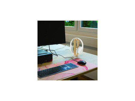 LogiLink Support pour casque audio, marron/argent